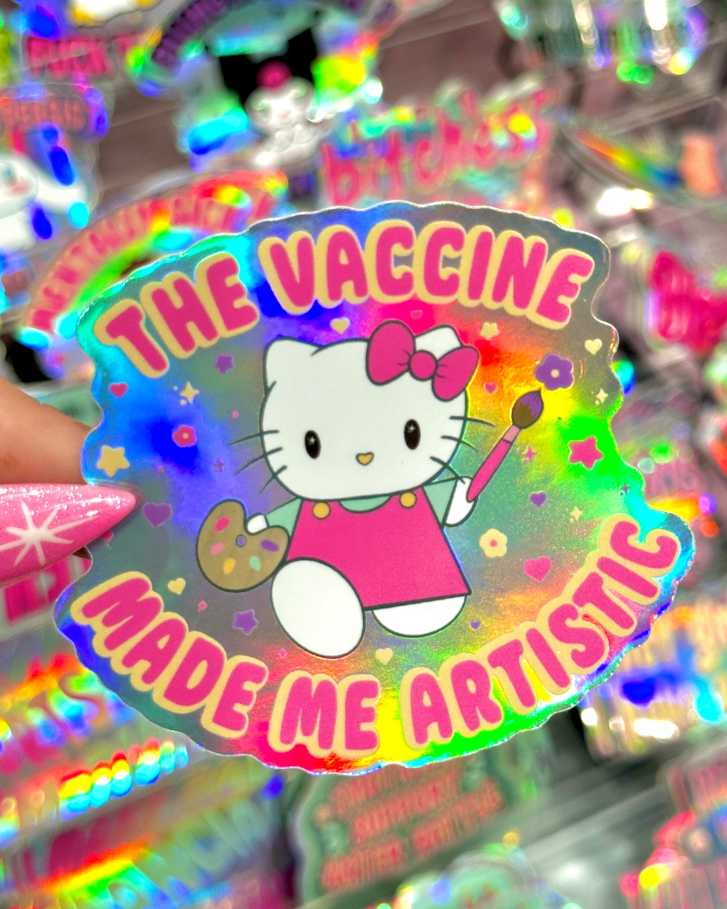 The Vaccine Made Me Artistic Waterproof Sticker