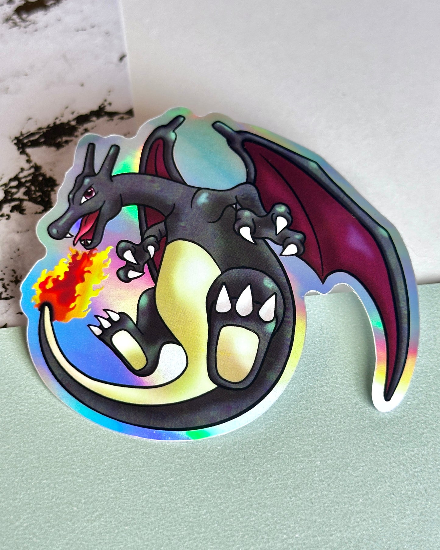Shiny Char Lizard Waterproof Sticker