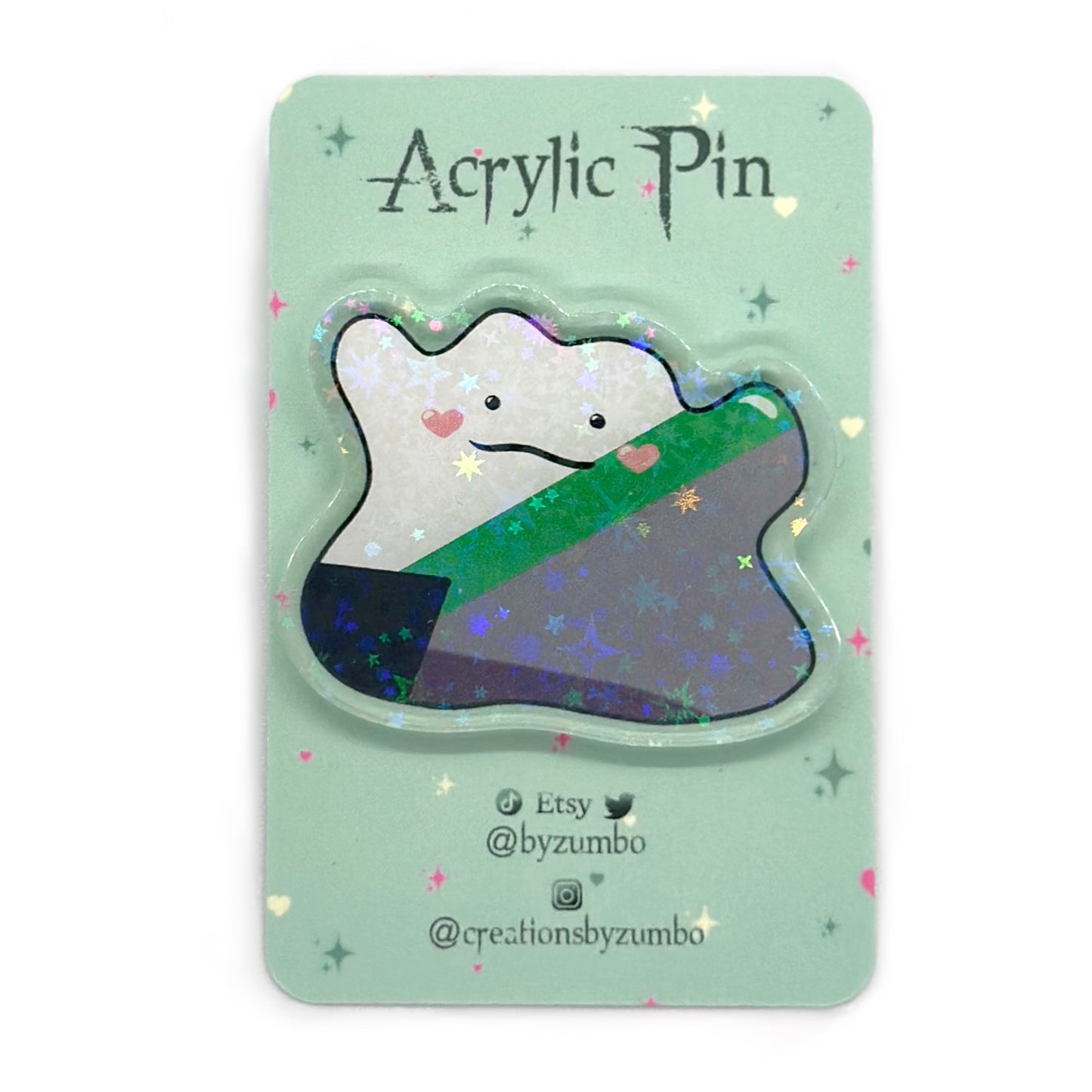Demiromantic Pride Holographic Acrylic Pin