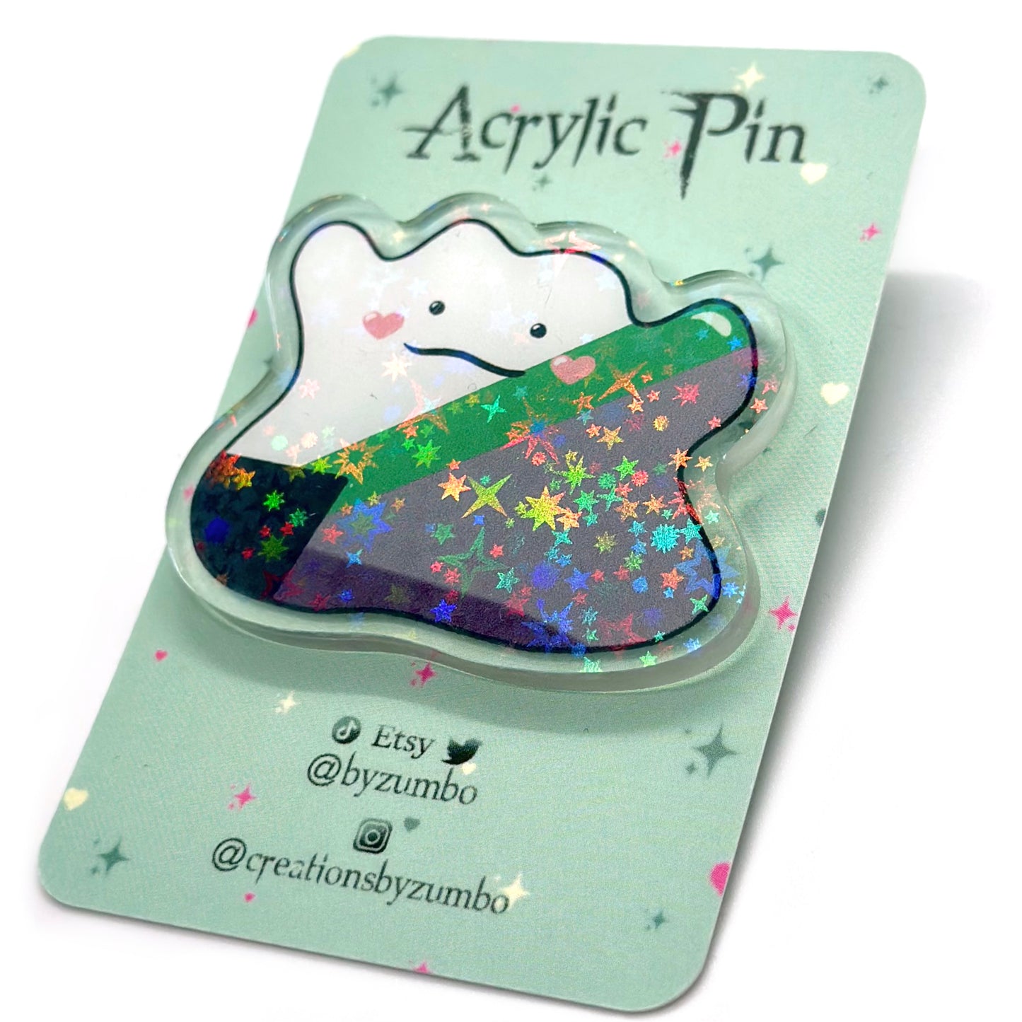 Demiromantic Pride Holographic Acrylic Pin