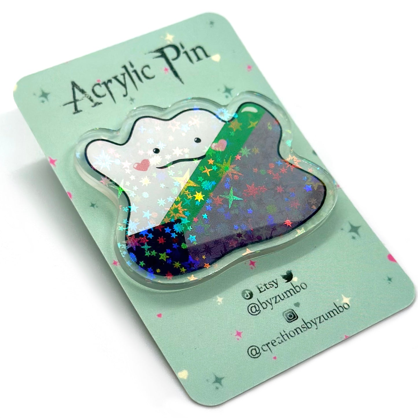 Demiromantic Pride Holographic Acrylic Pin