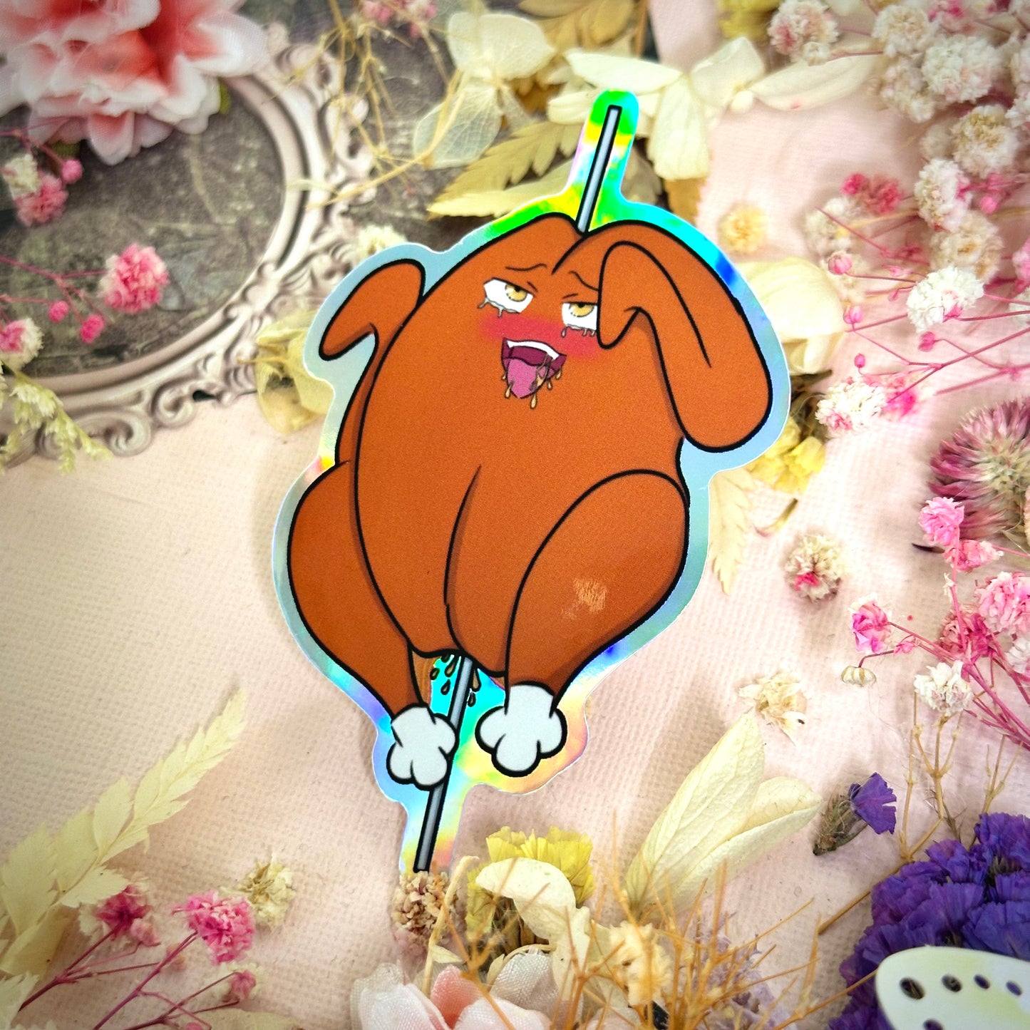 Ahegao Chicken Waterproof Sticker