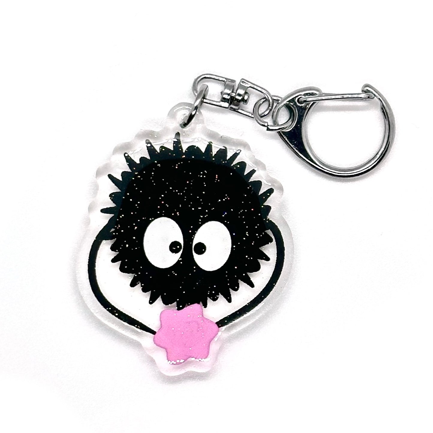 Soot Sprite Glitter Acrylic Keychain