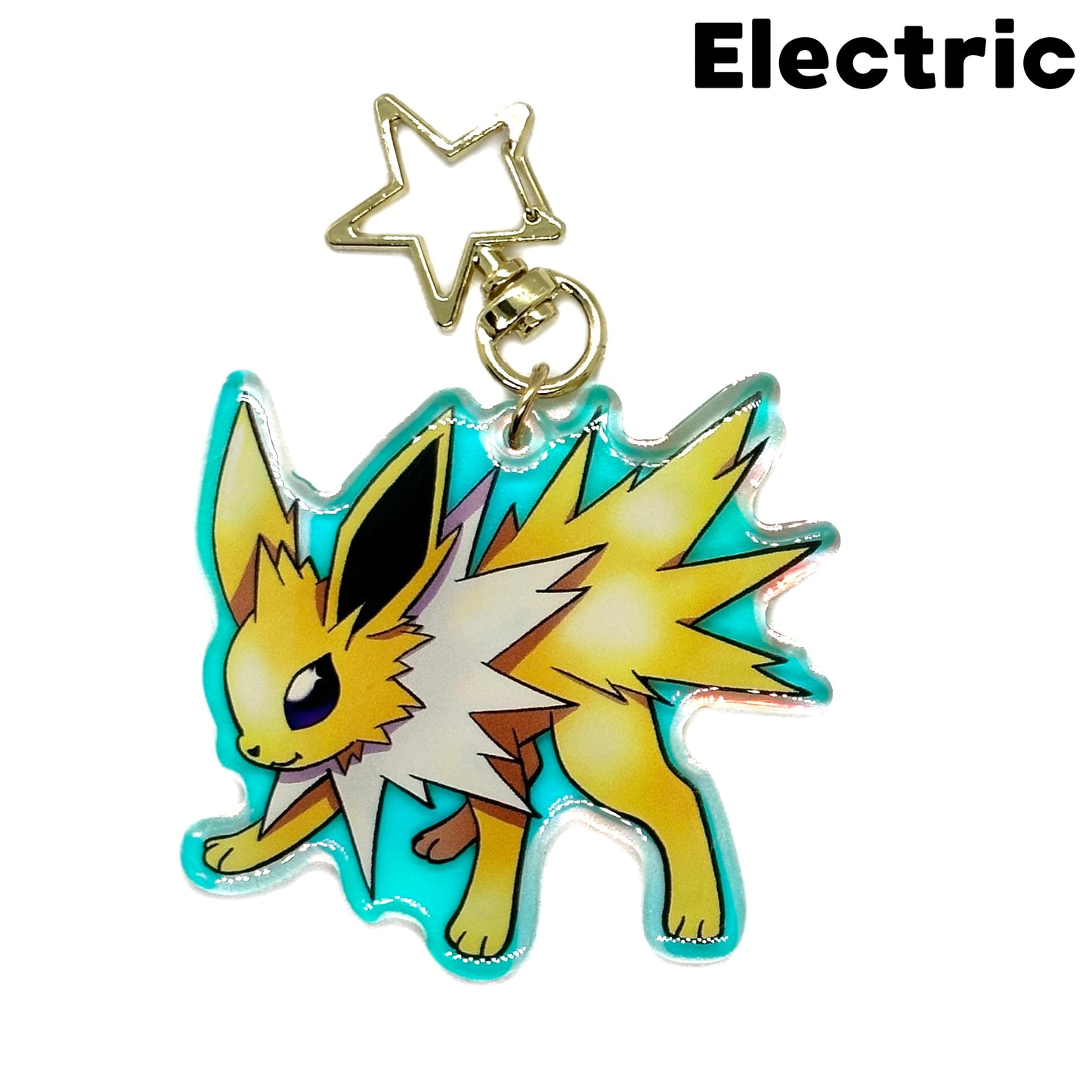 Rainbow Holo Eeveelution Acrylic Keychain