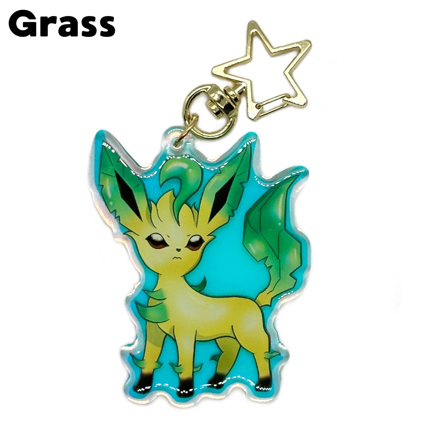 Rainbow Holo Eeveelution Acrylic Keychain
