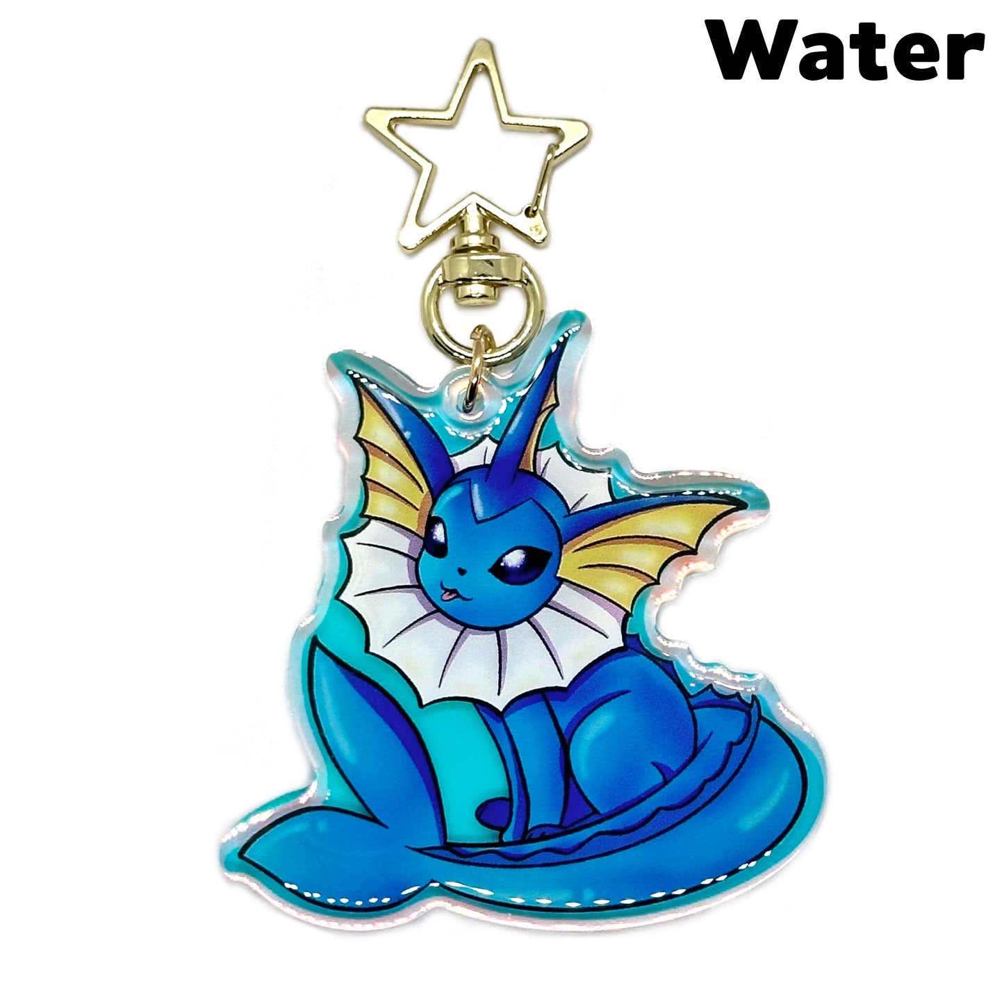 Rainbow Holo Eeveelution Acrylic Keychain