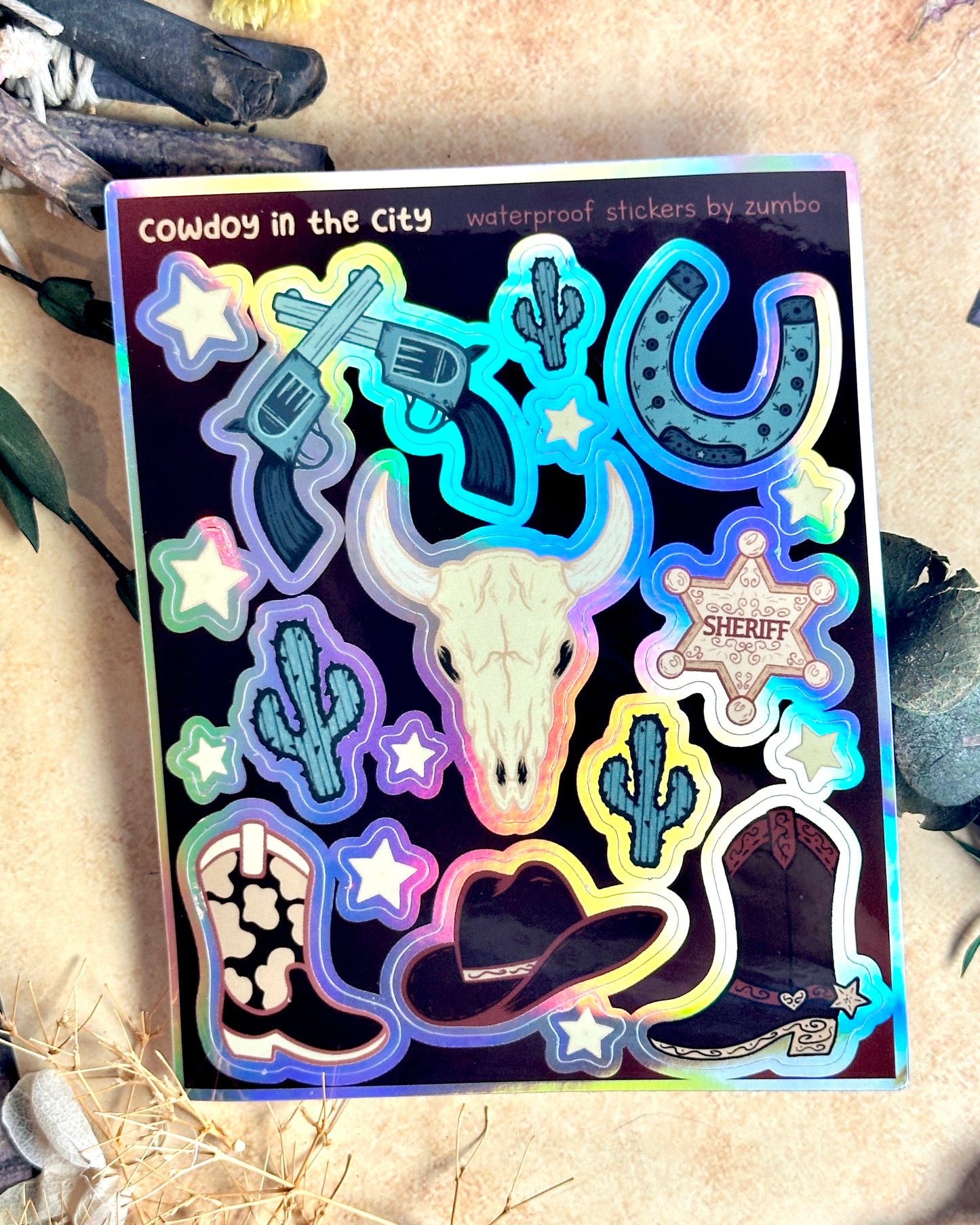 Cowdoy in the City Sticker Sheet
