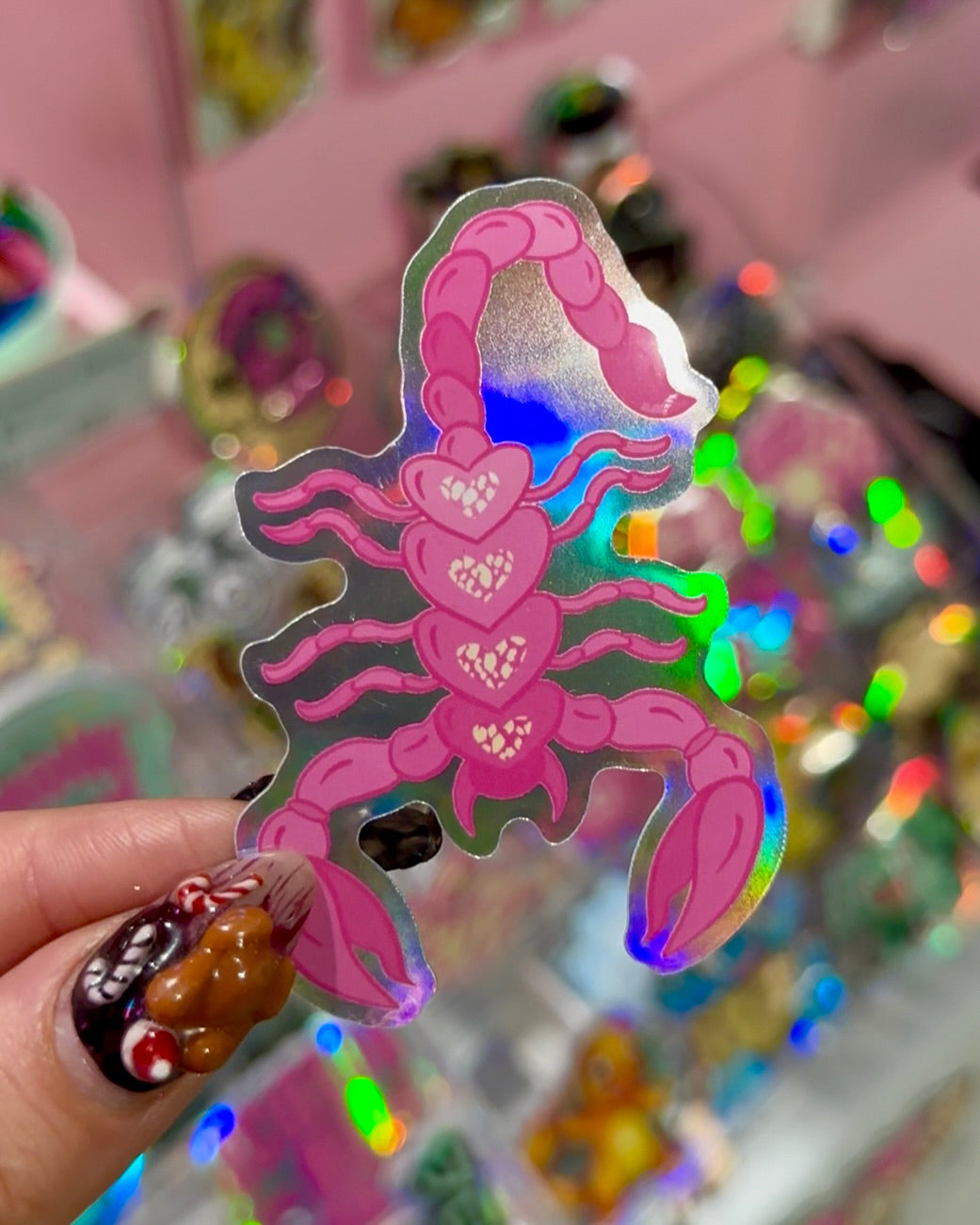 Pink Scorpion Waterproof Sticker