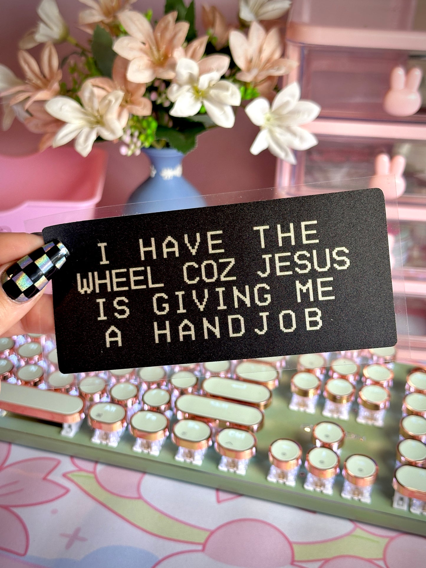 I Have The Wheel Coz Jesus Is Giving Me A Handjob - Car Sticker