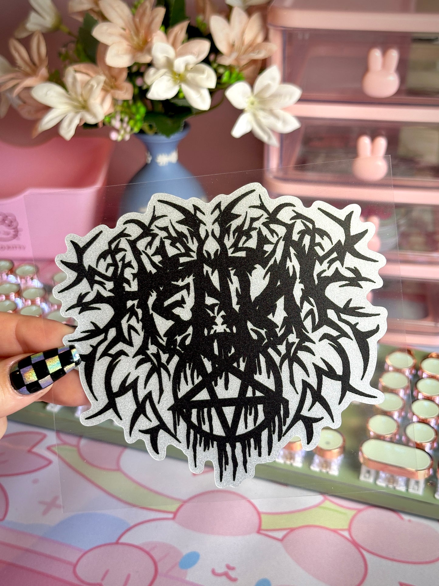 Black Metal Logo Hentai Pentagram - Car Sticker