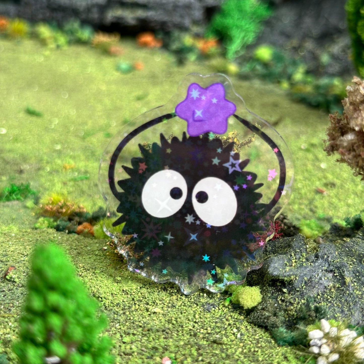 Soot Sprite Holographic Acrylic Pin