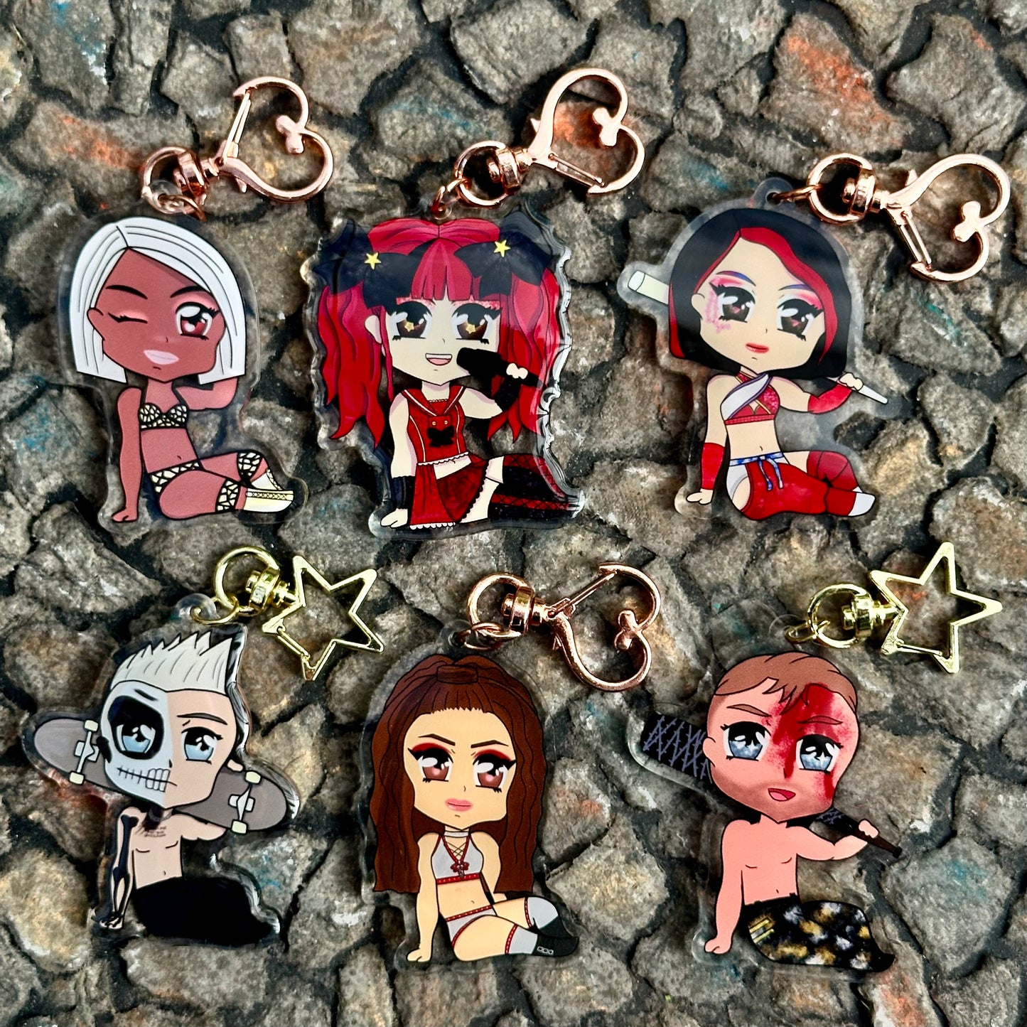 Pro Wrestling Chibi Acrylic Keychains