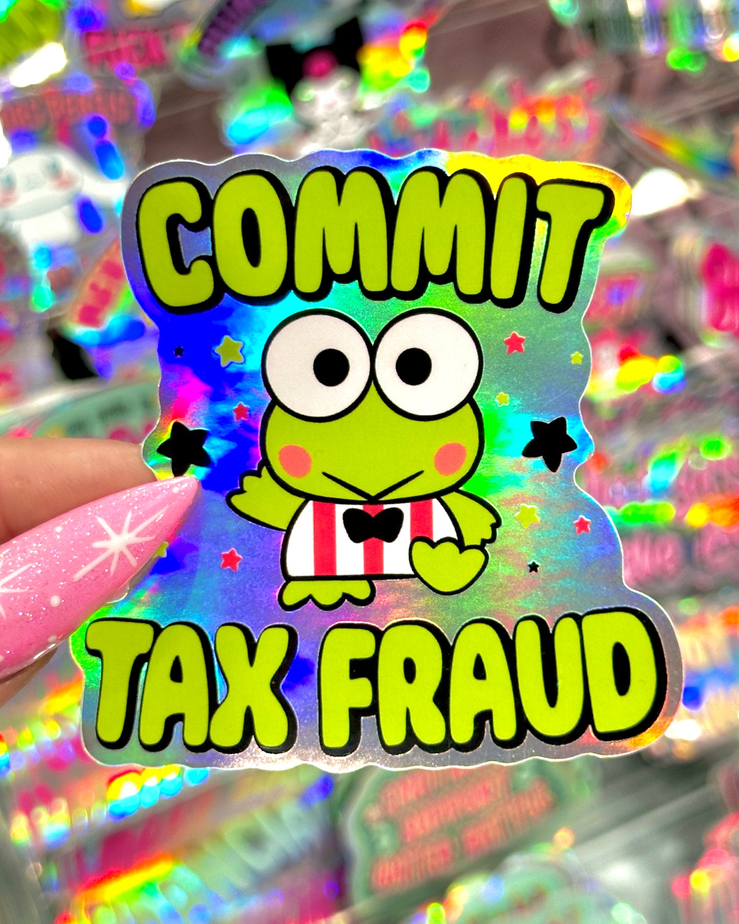Commit Tax Fraud Waterproof Sticker