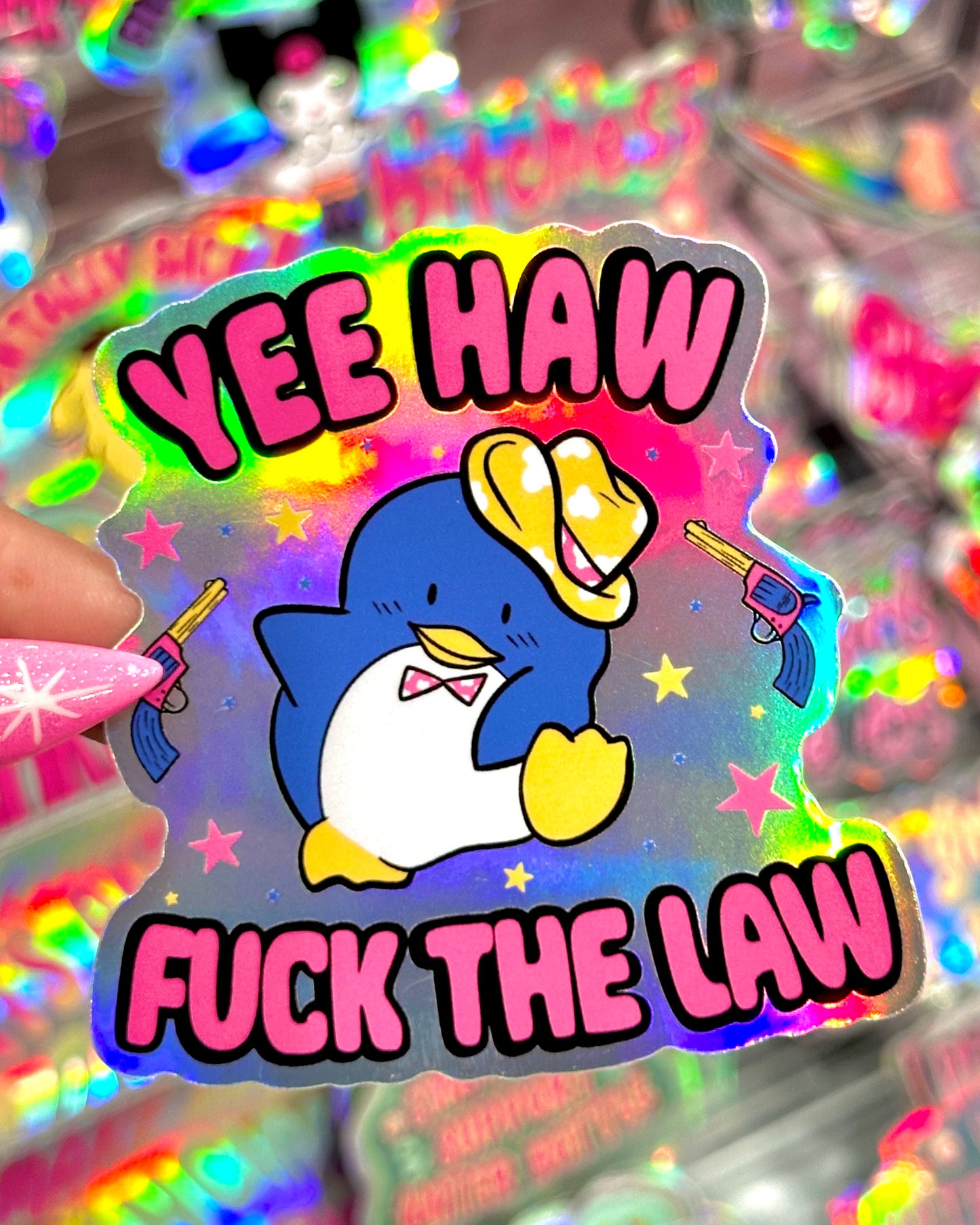 Yeehaw Fuck the Law Waterproof Sticker