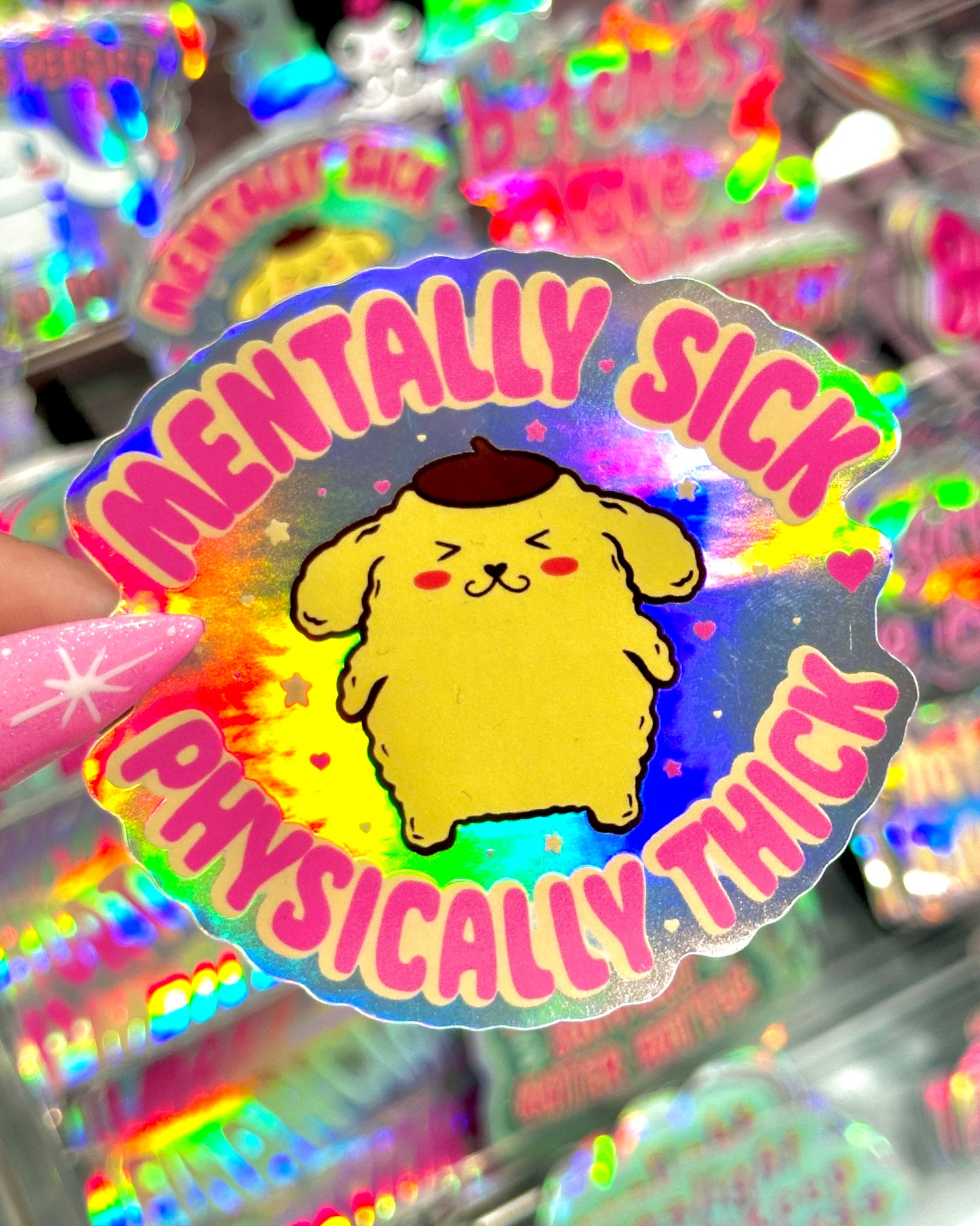 Mentally Sick Physically Thick Waterproof Sticker