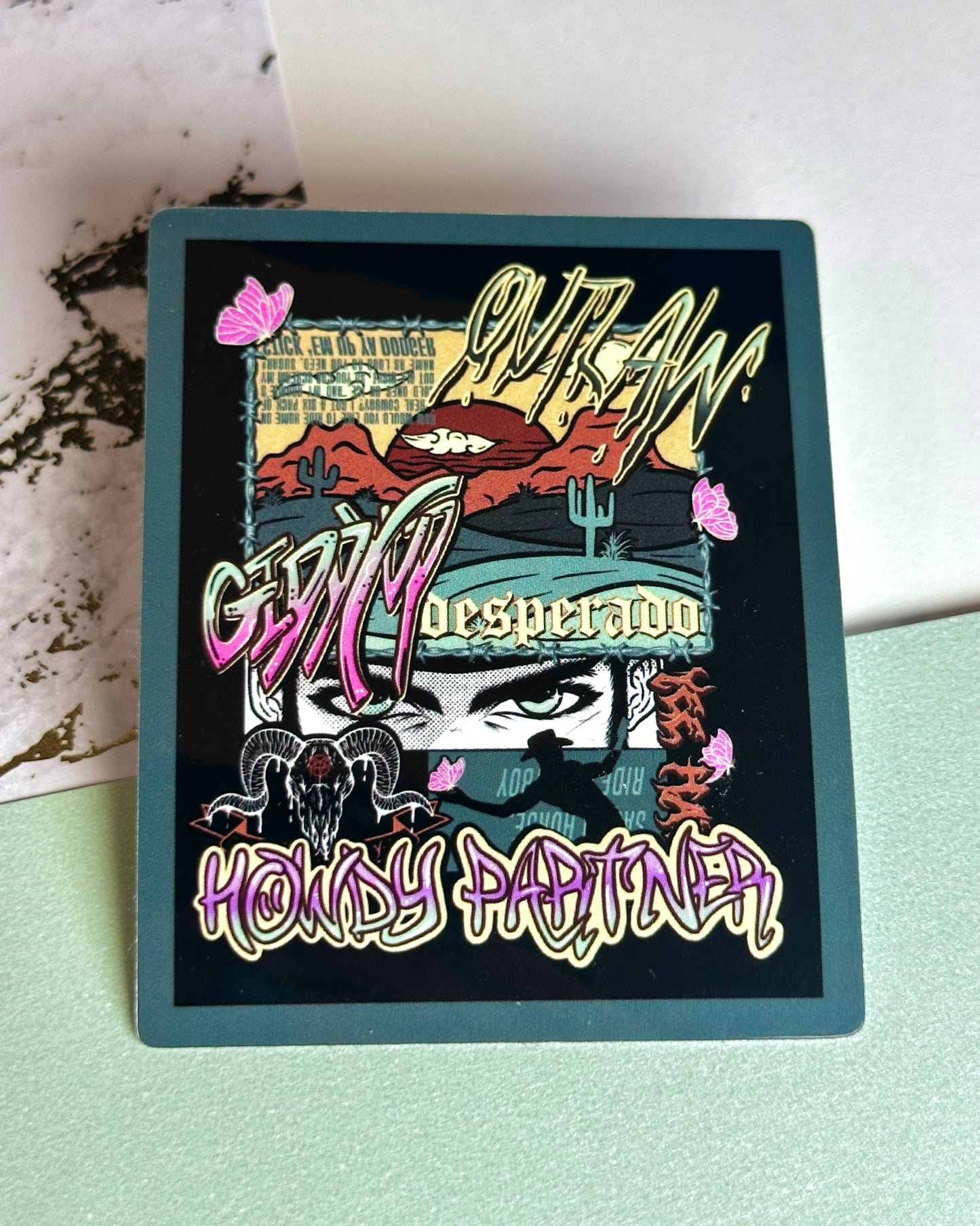 Chaos Cowboy Portrait Sticker