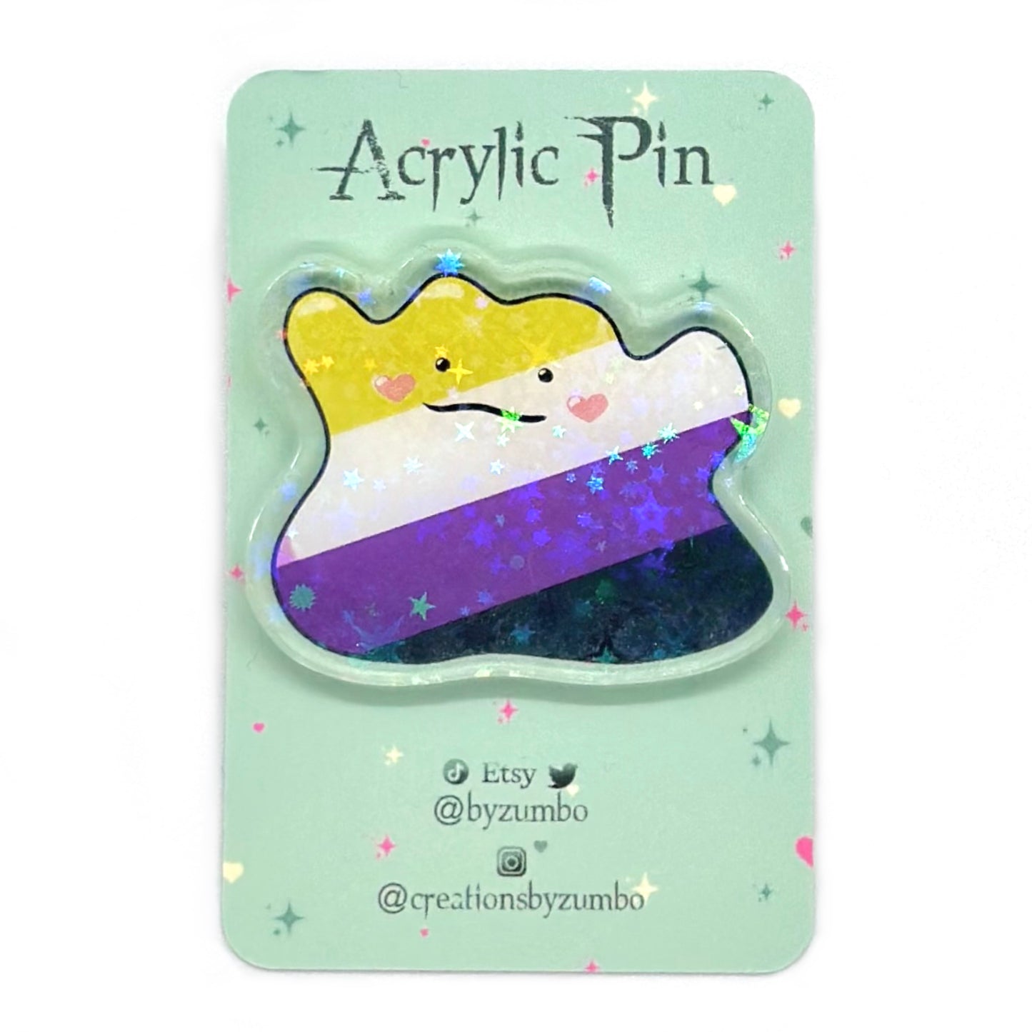 Non Binary Pride Holographic Acrylic Pin