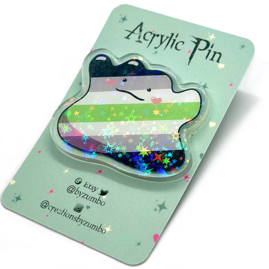Agender Pride Holographic Acrylic Pin