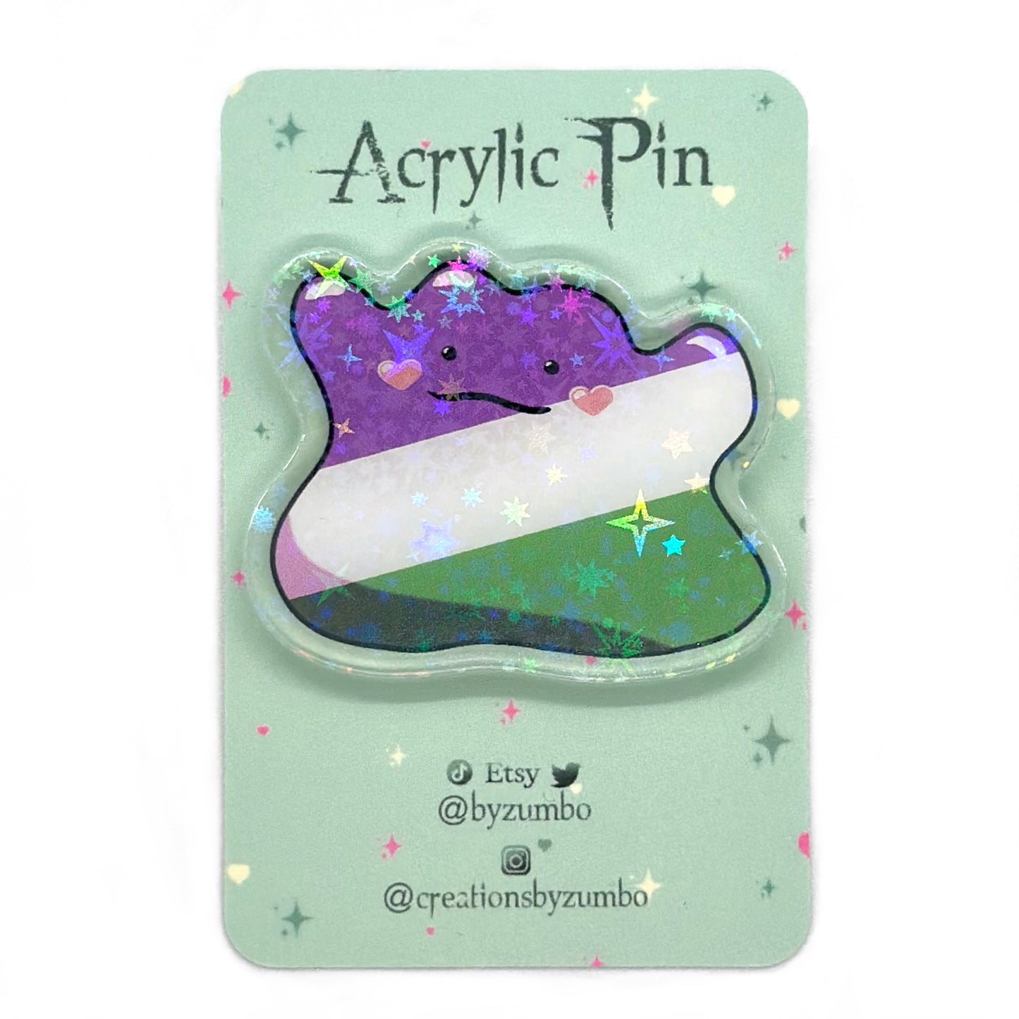 Genderqueer Pride Holographic Acrylic Pin