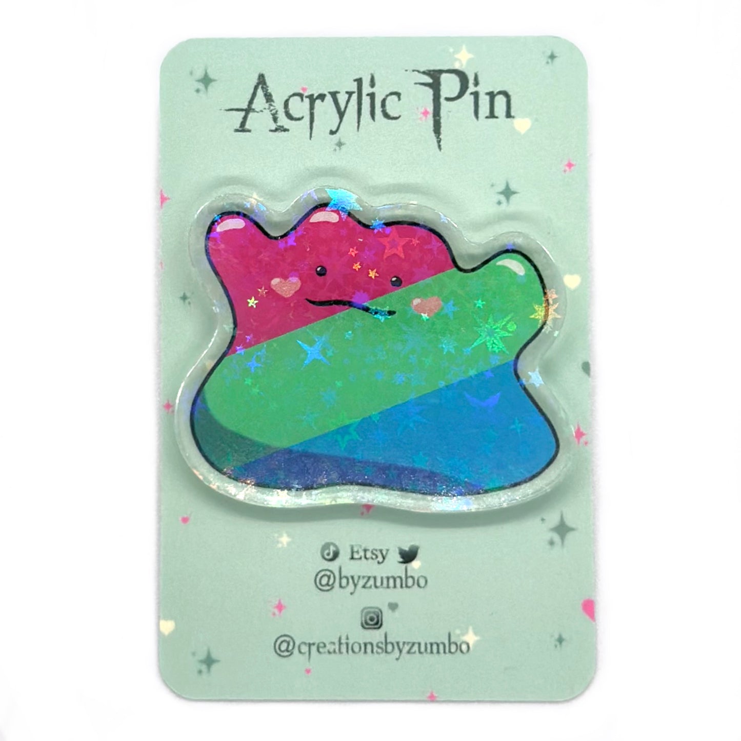 Polysexual Pride Holographic Acrylic Pin