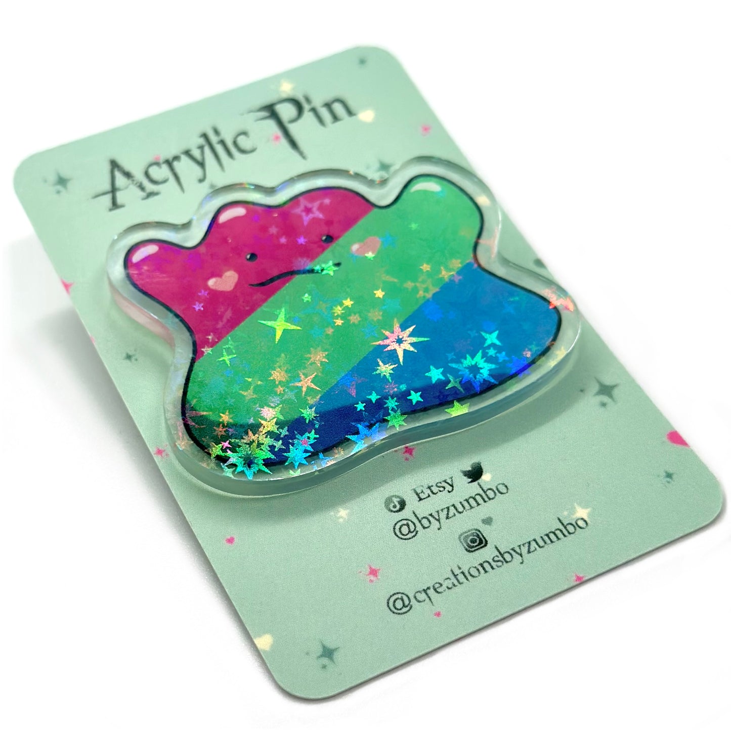 Polysexual Pride Holographic Acrylic Pin