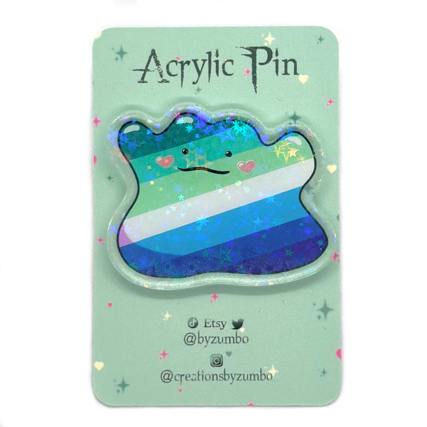 Gay Pride Holographic Acrylic Pin