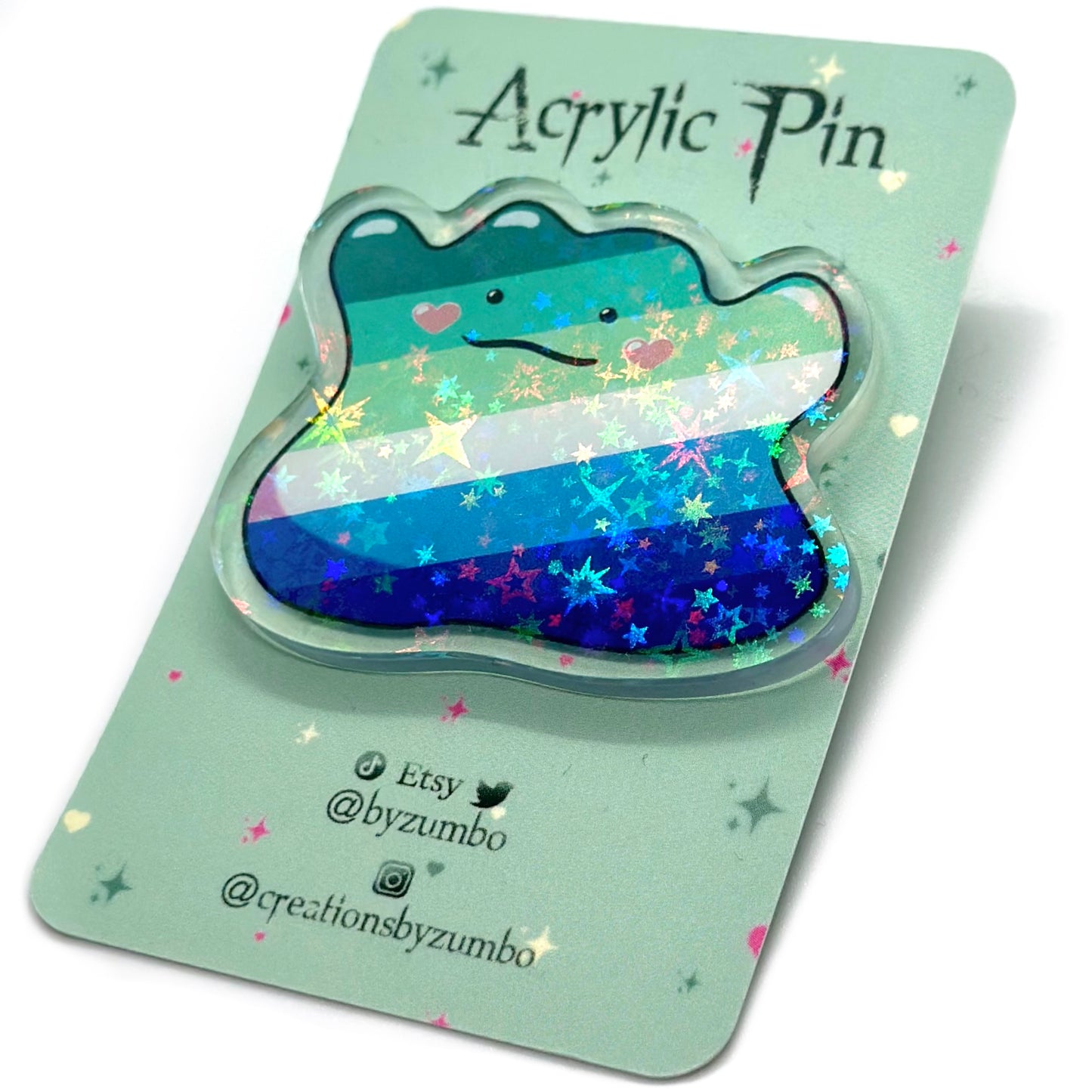 Gay Pride Holographic Acrylic Pin