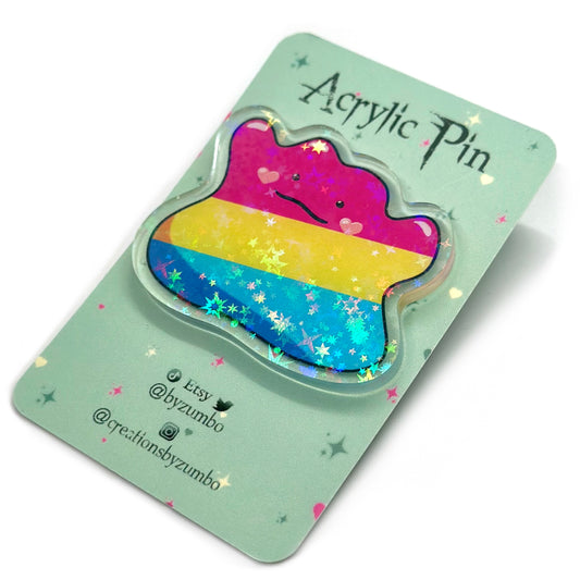 Pansexual Pride Holographic Acrylic Pin
