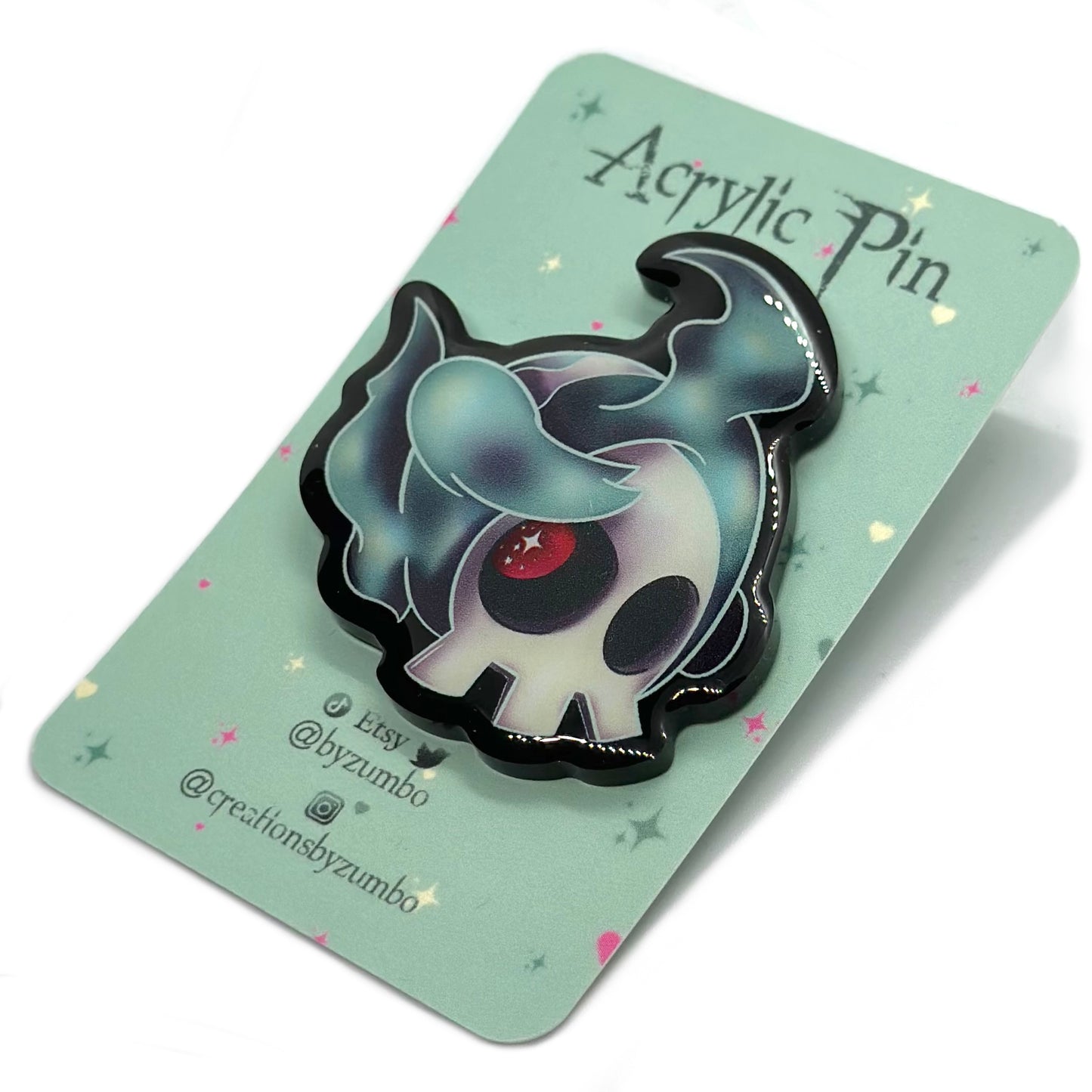 Skull Ghost Type Acrylic Pin