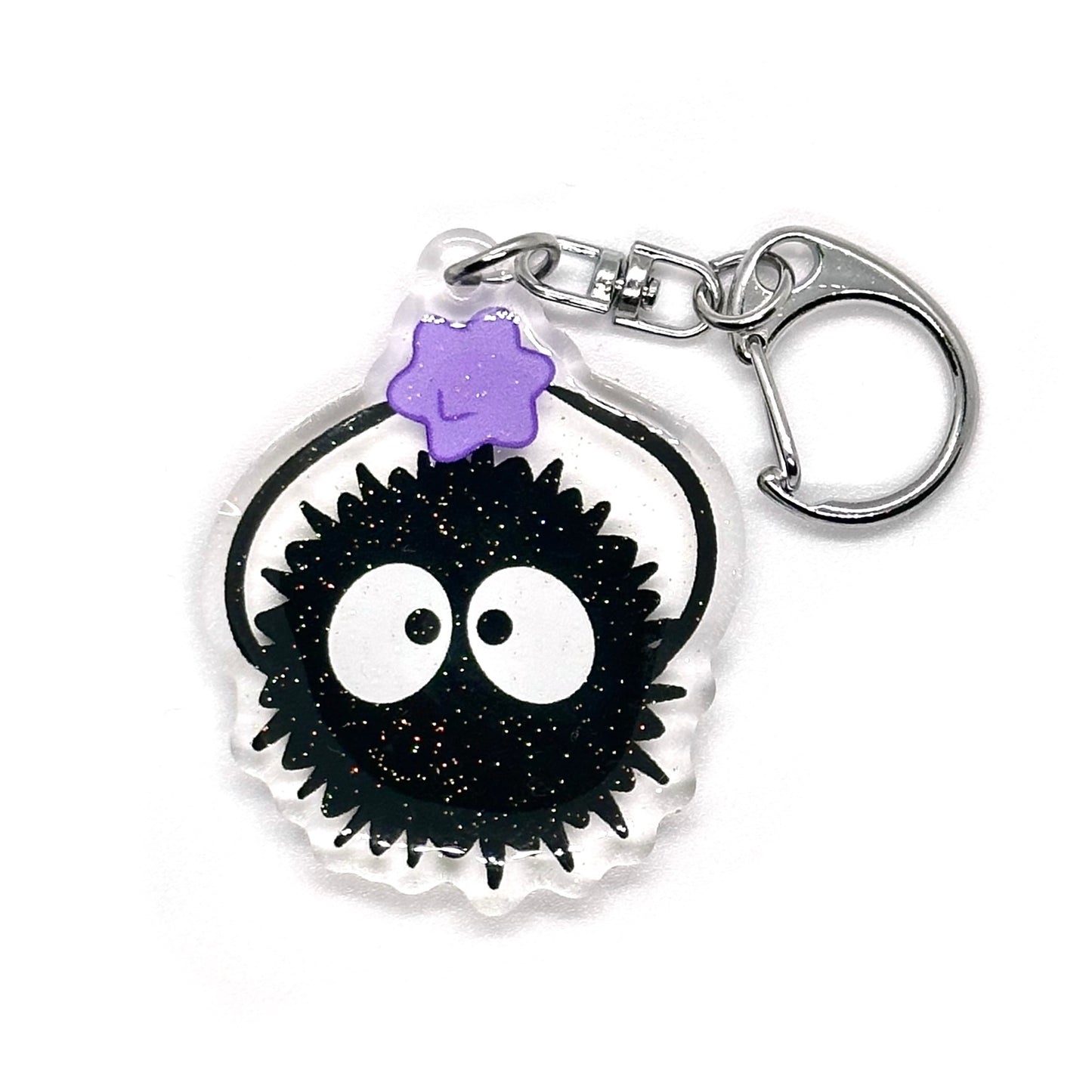 Soot Sprite Glitter Acrylic Keychain