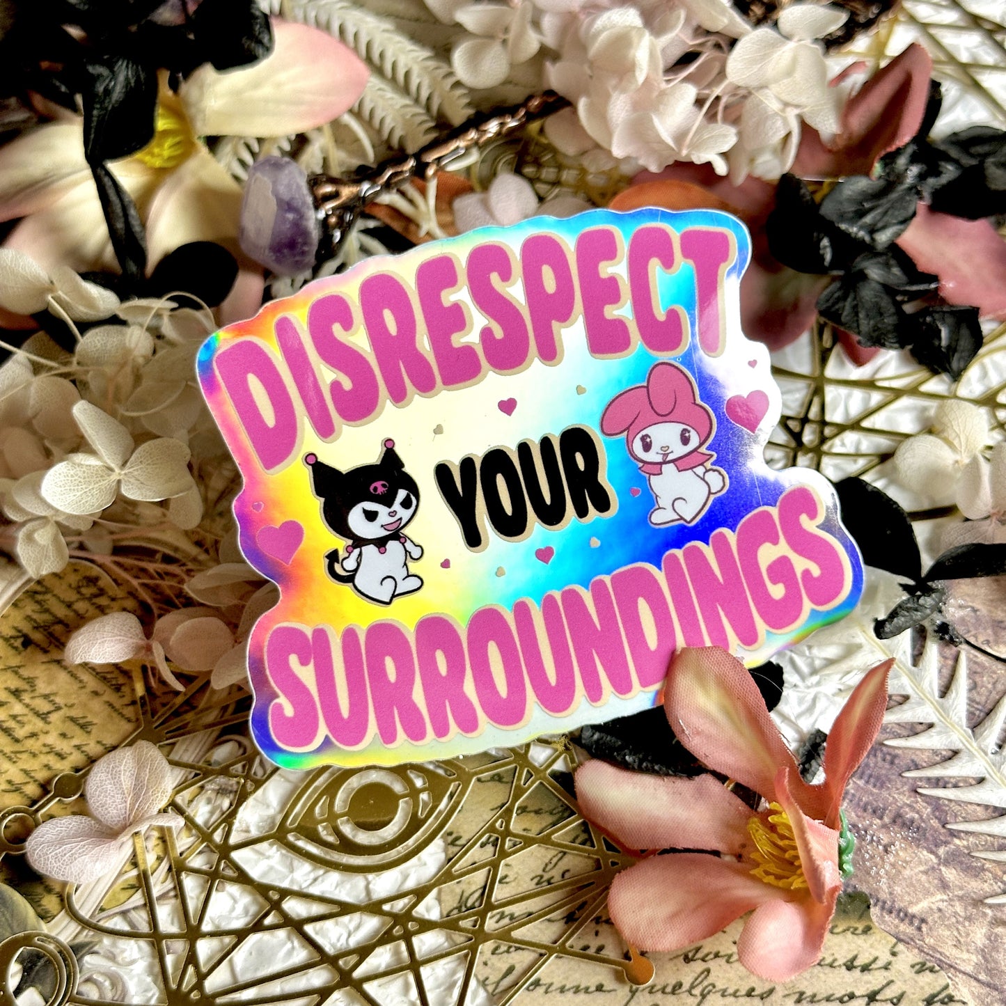 Disrespect Your Surroundings Waterproof Sticker