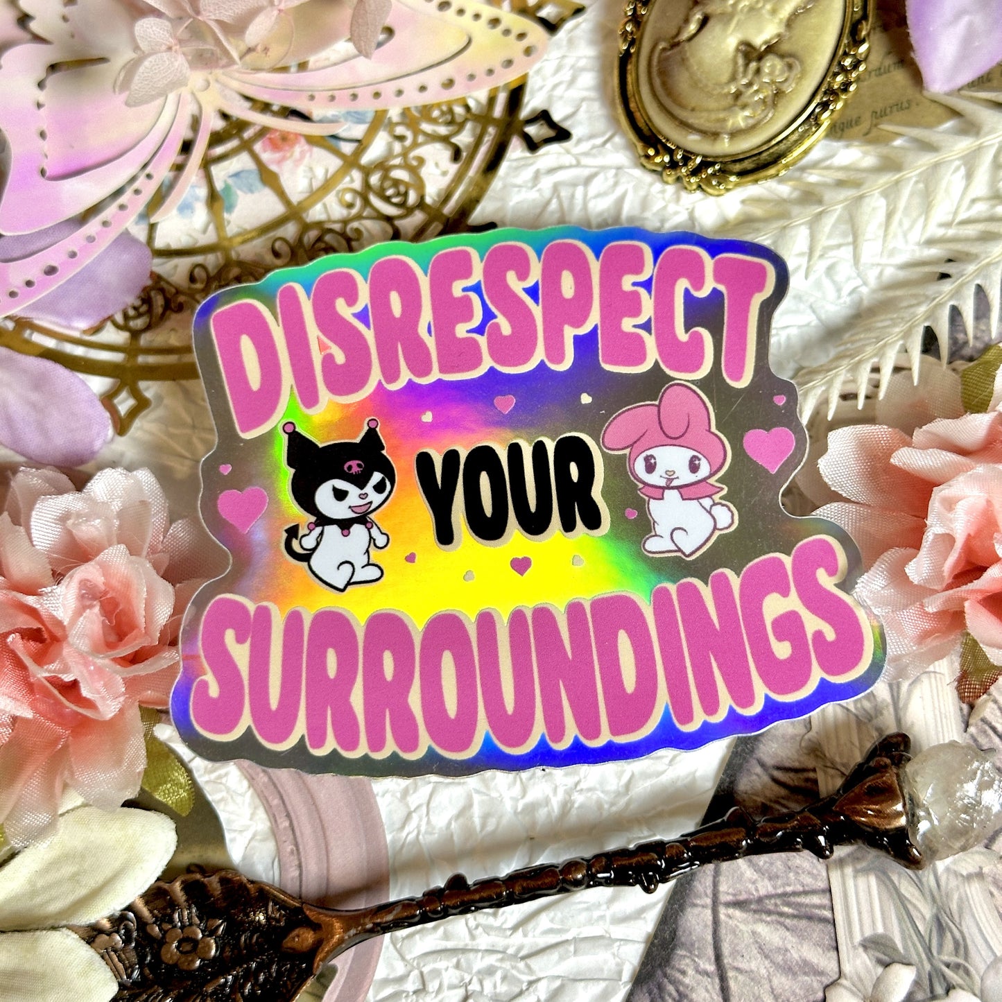 Disrespect Your Surroundings Waterproof Sticker