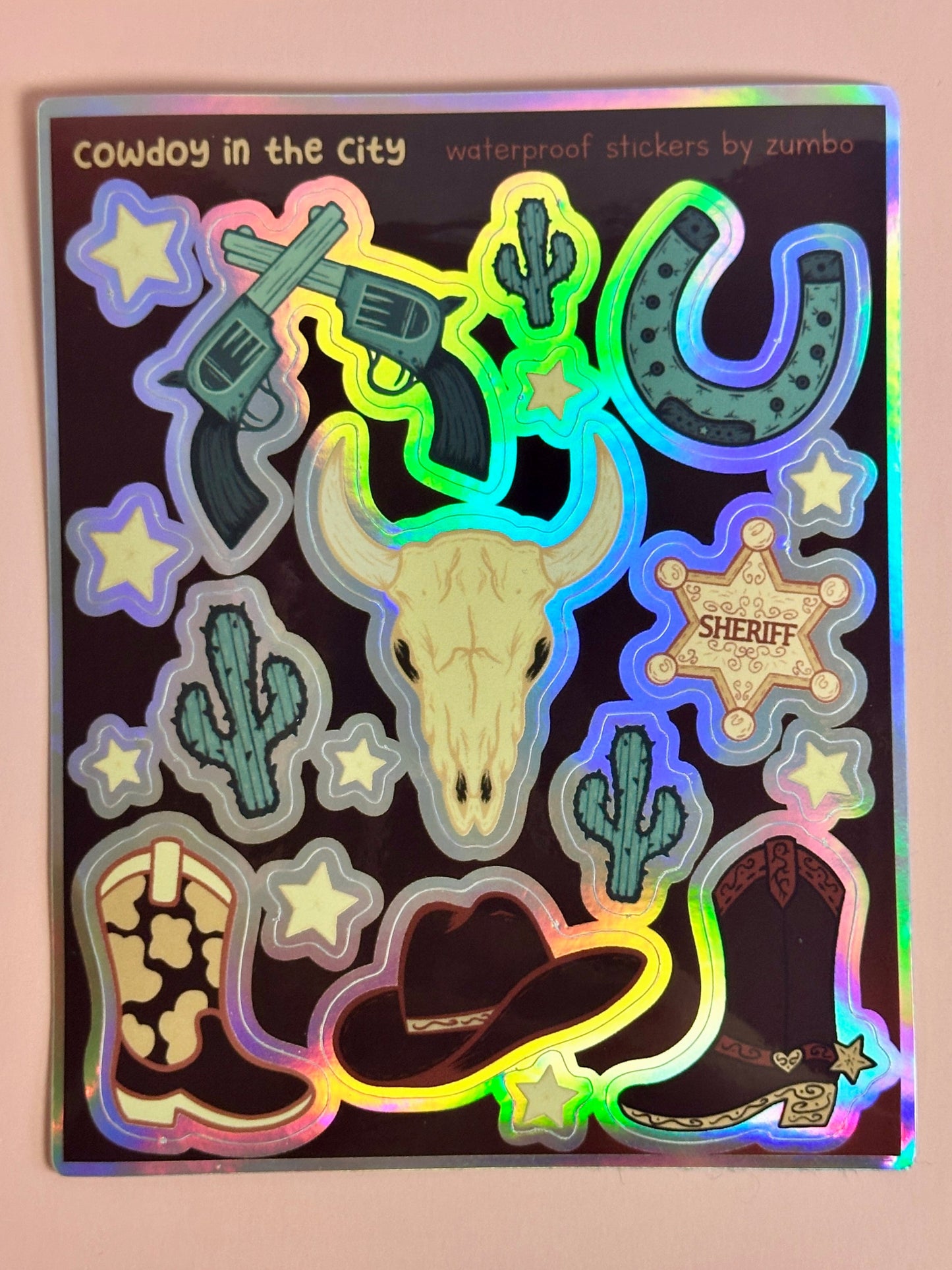 Cowdoy in the City Sticker Sheet