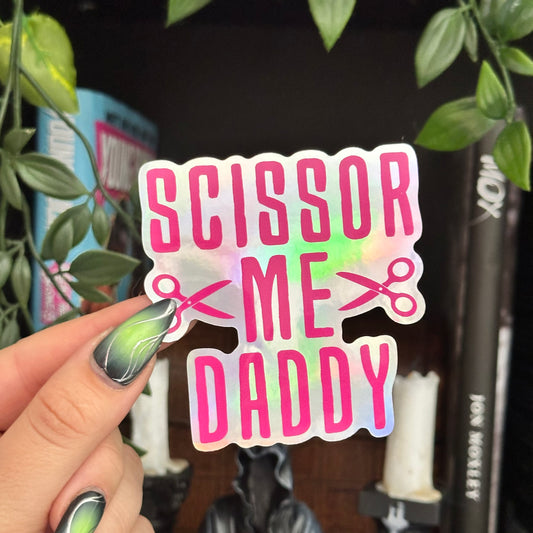 Scissor Me Daddy Waterproof Sticker