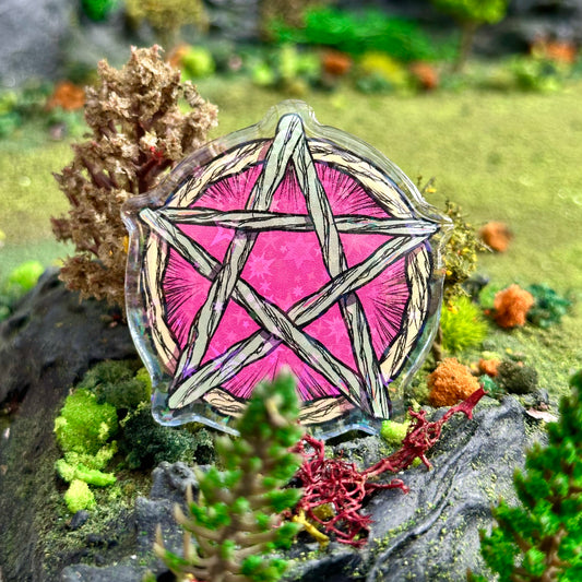 Pastel Pentagram Holographic Acrylic Pin