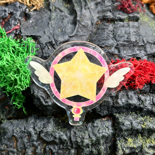 Magical Girl Wand Holographic Acrylic Pin