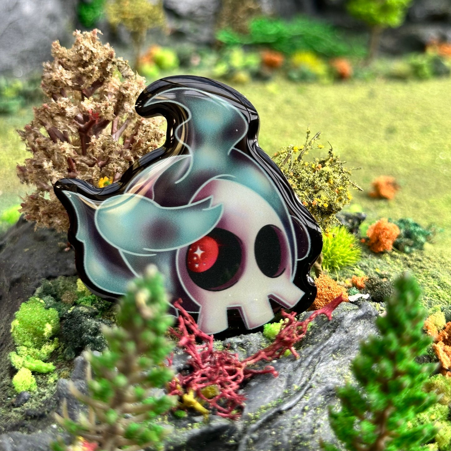 Skull Ghost Type Acrylic Pin