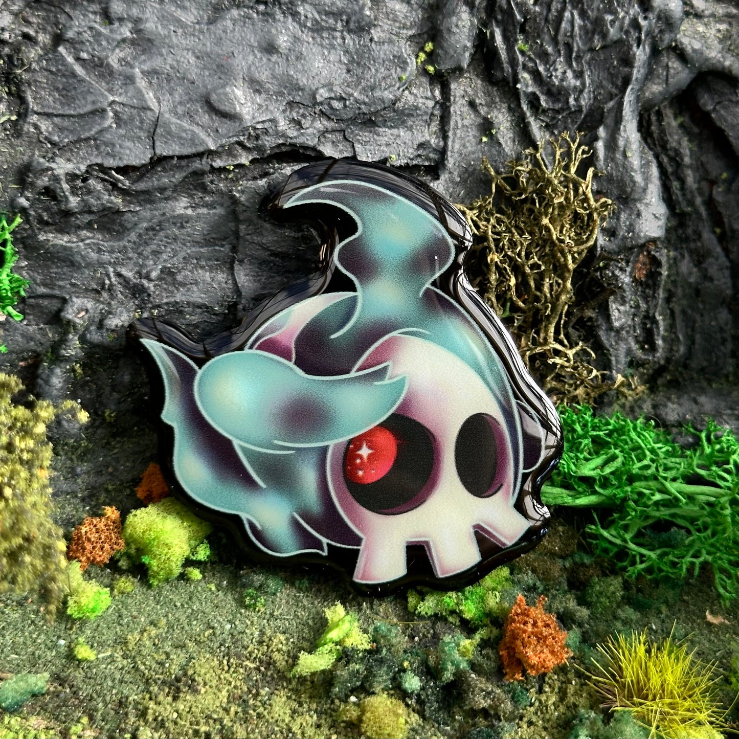 Skull Ghost Type Acrylic Pin