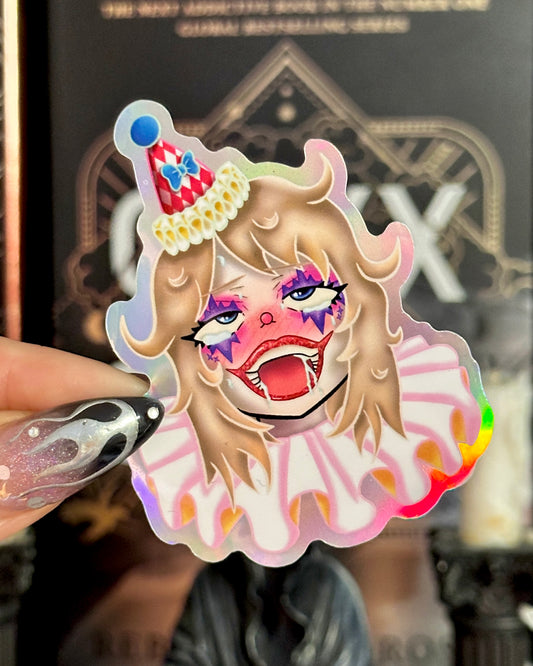 Ahegao Carnival Clown Waterproof Sticker