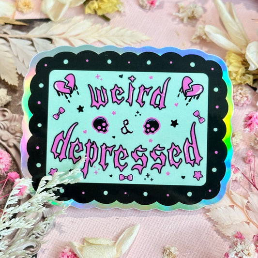 Weird & Depressed Waterproof Sticker